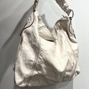 Sabrina Scala Large White Hobo Bag